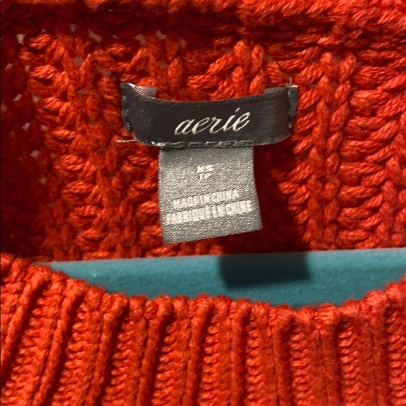 Aerie Coral Chunky Oversized Knit Crew EUC - Picture 7 of 14